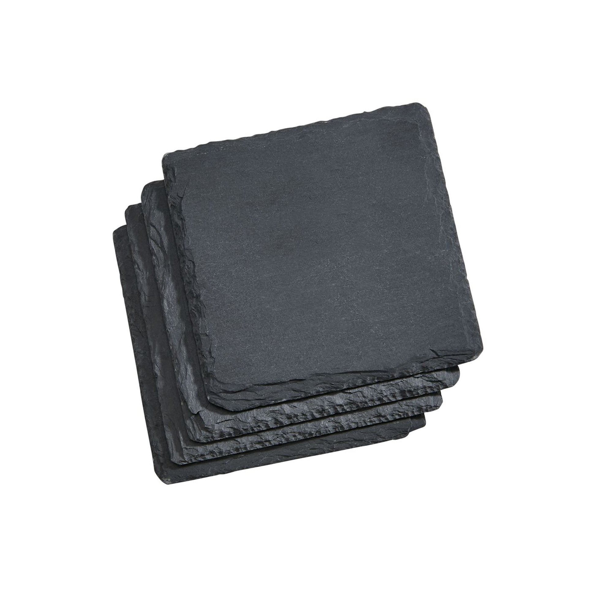 Set Of 4 Slate Coasters 4" Square - Loft&Timber