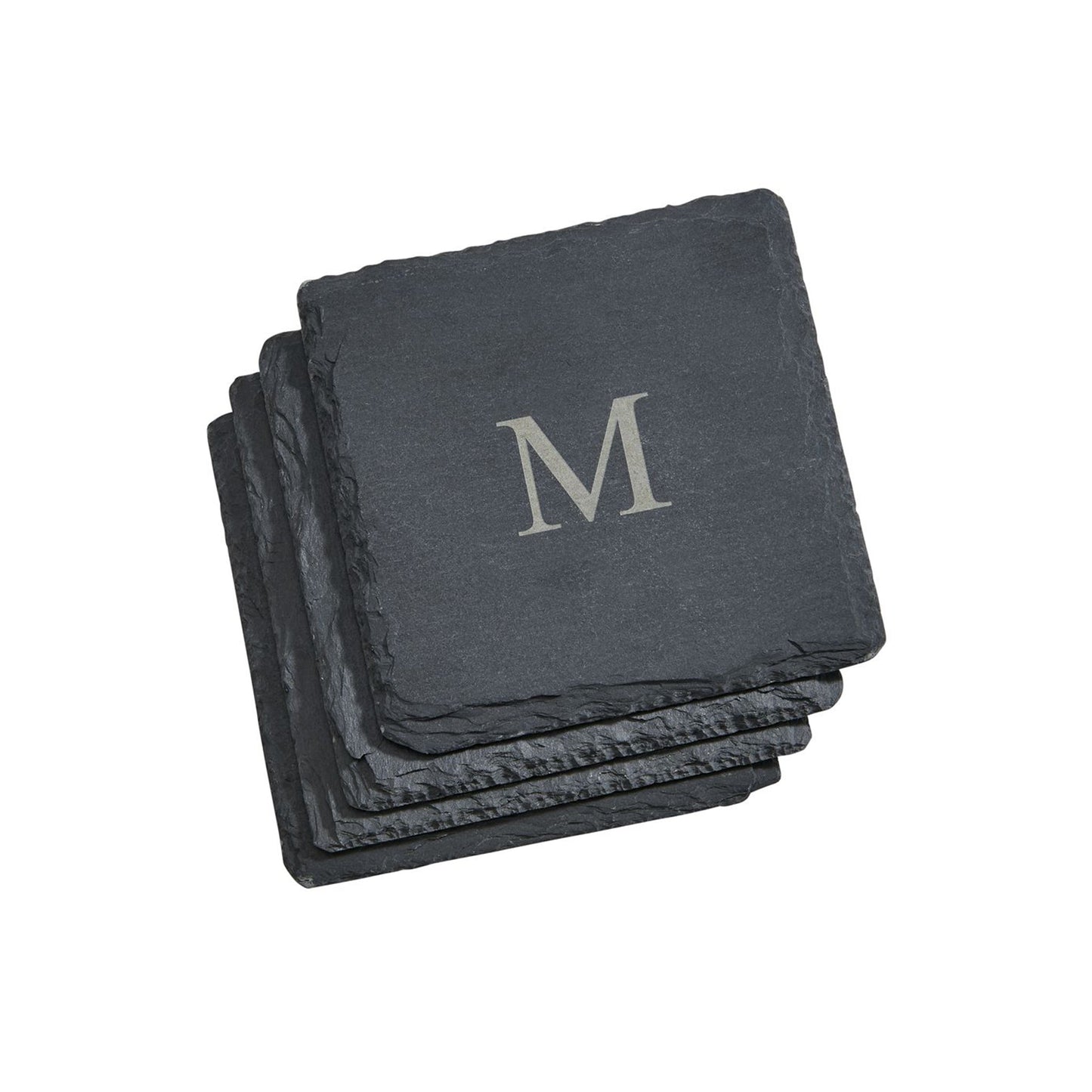 Set Of 4 Slate Coasters 4" Square - Loft&Timber