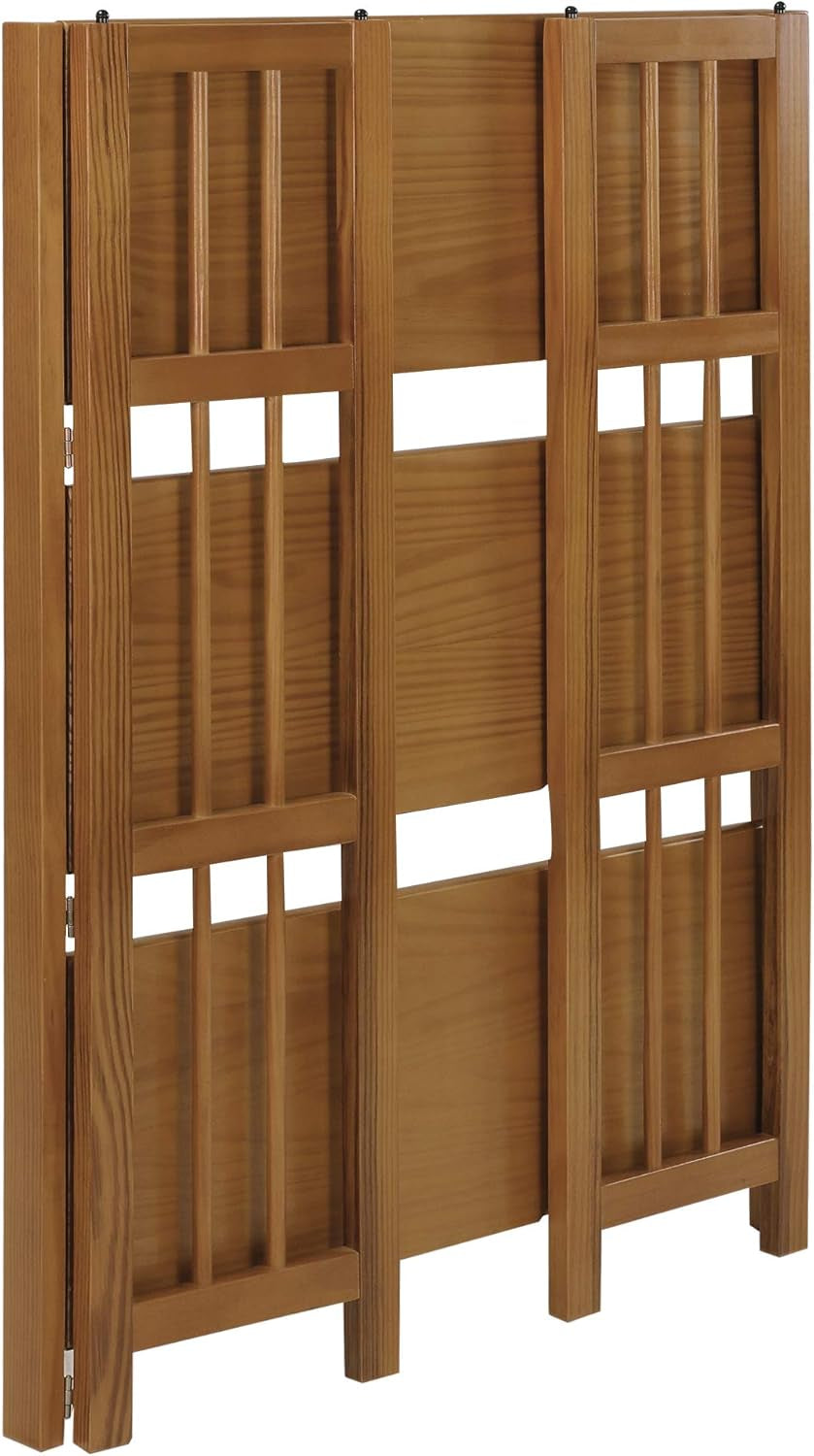3-Shelf Stackable 27.5" Wide-Chestnut Fold Bookcase - Loft&Timber