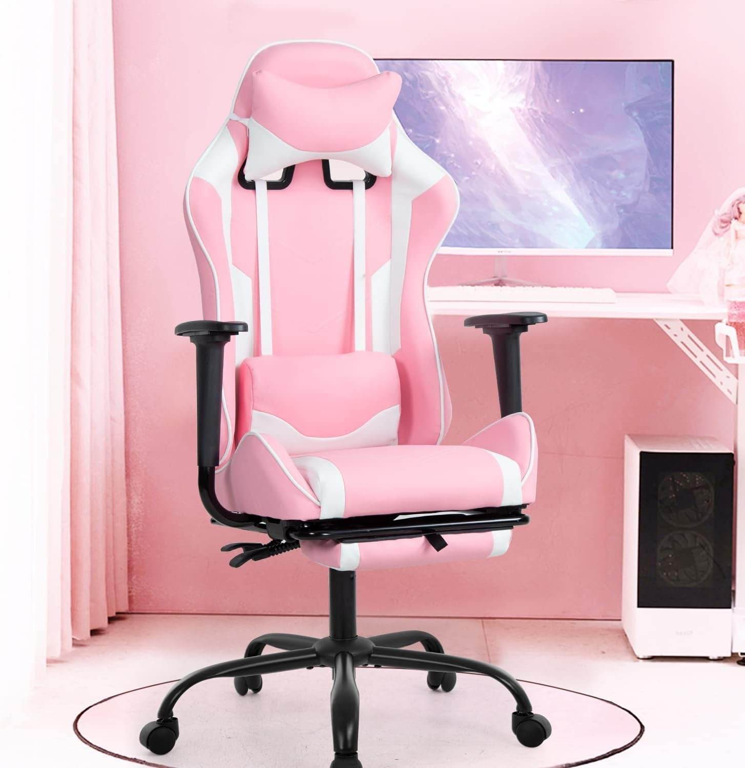 PC Gaming Desk Chair in Pink - Loft&Timber