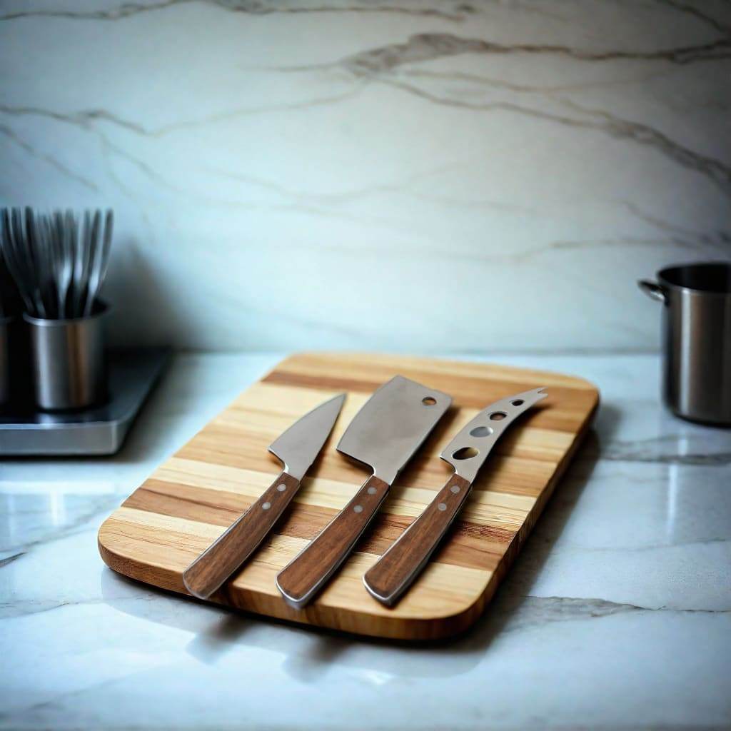 3-Piece Cheese Knife Set with Wooden Handles - Loft&Timber