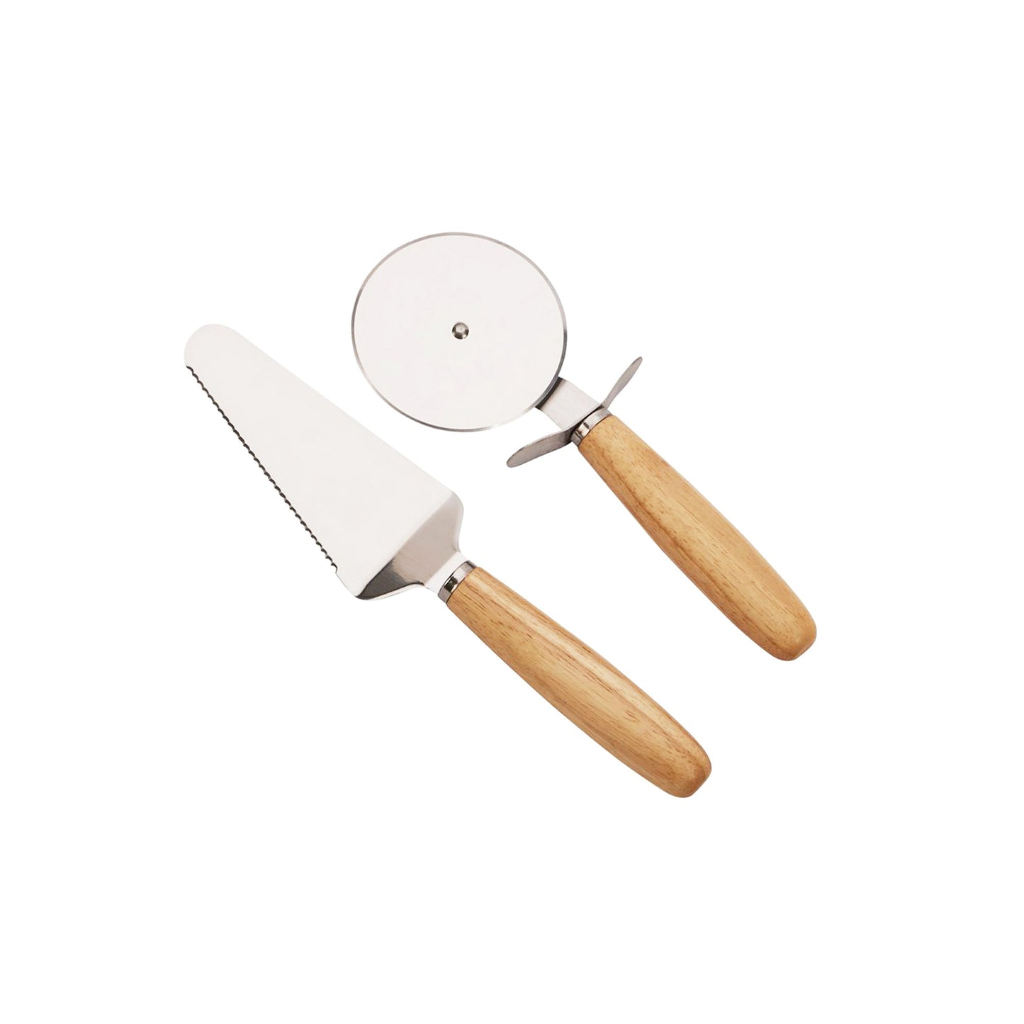 14" Wooden Pizza Board with Precision Cutting Wheel & Server - Loft&Timber