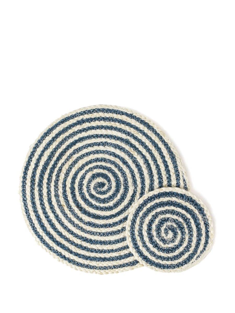 Kata Spiral Placemat - Blue (Set of 4) - Loft&Timber