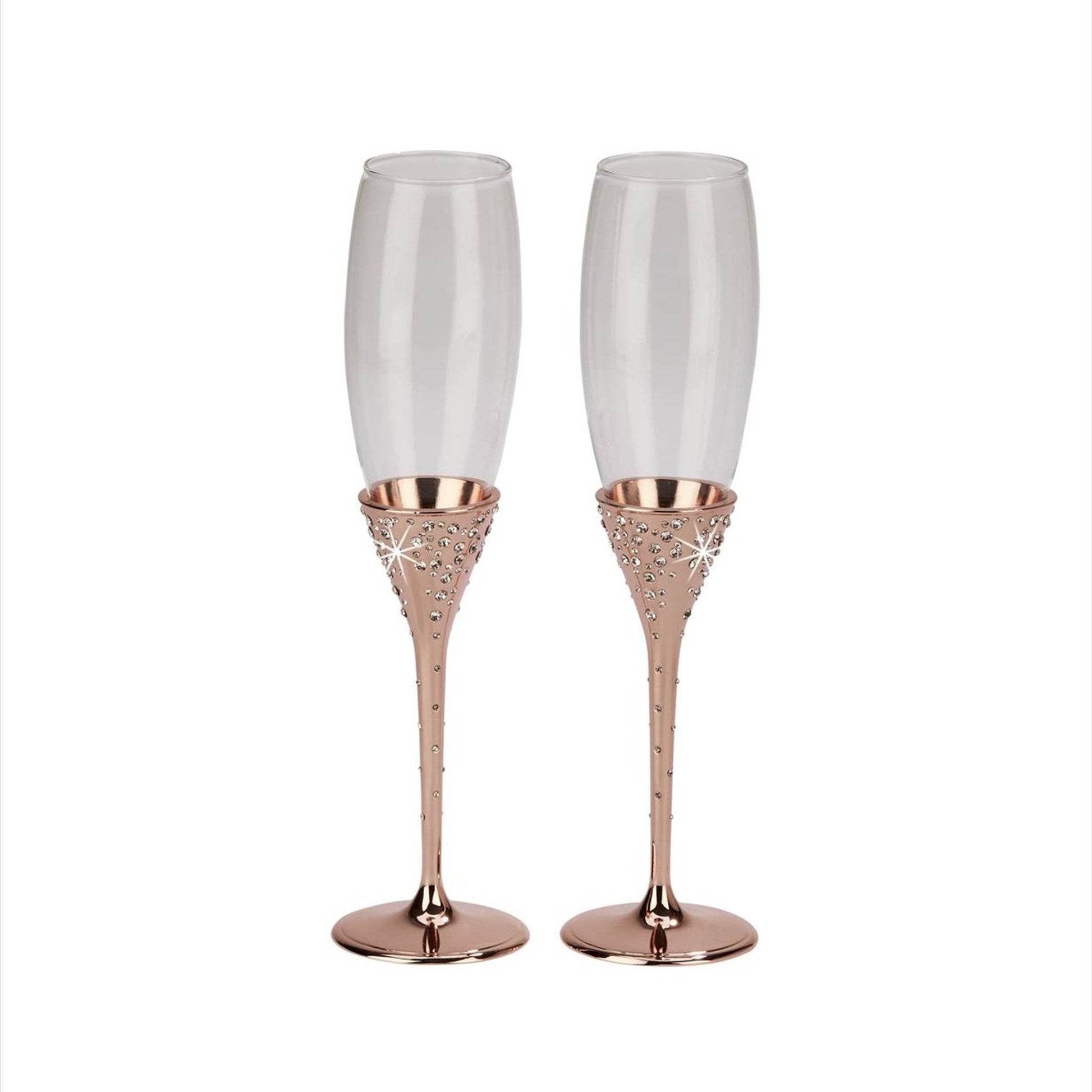 Galaxy Rose Gold Champagne Flutes Set - Loft&Timber