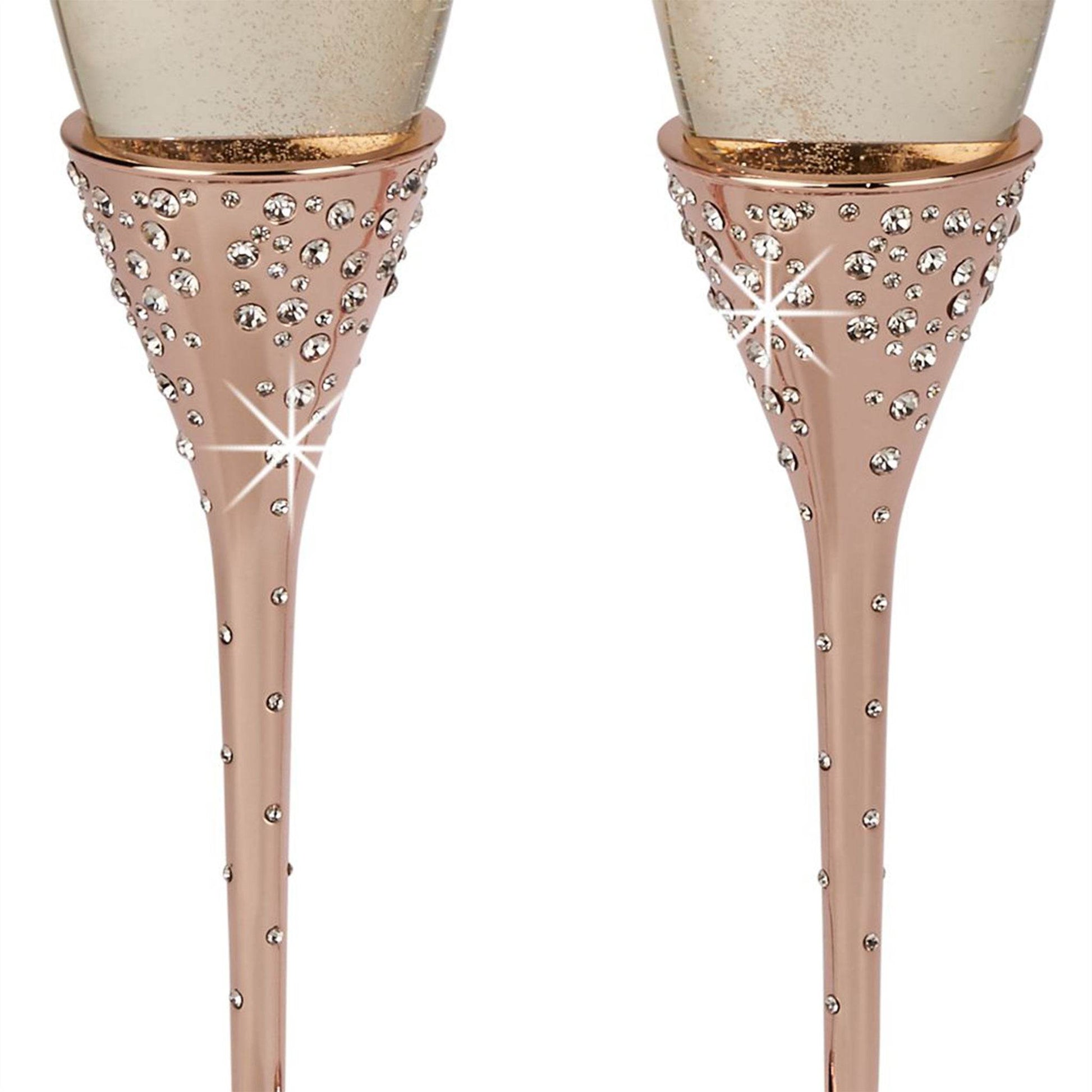 Galaxy Rose Gold Champagne Flutes Set - Loft&Timber