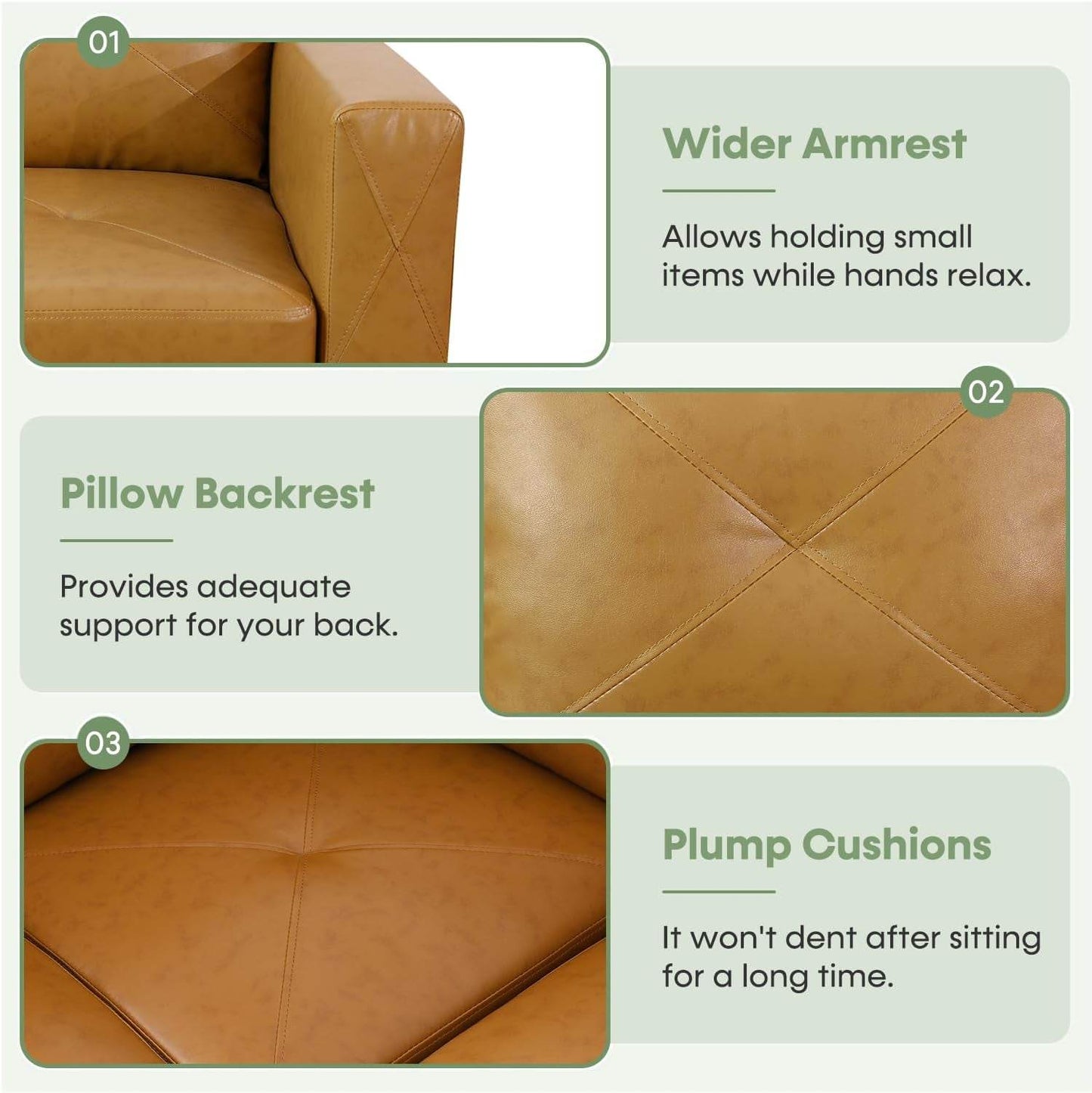 Leather Sectional Sofa Couch,L-Shape Sofa Sectional Couch Set - Loft&Timber