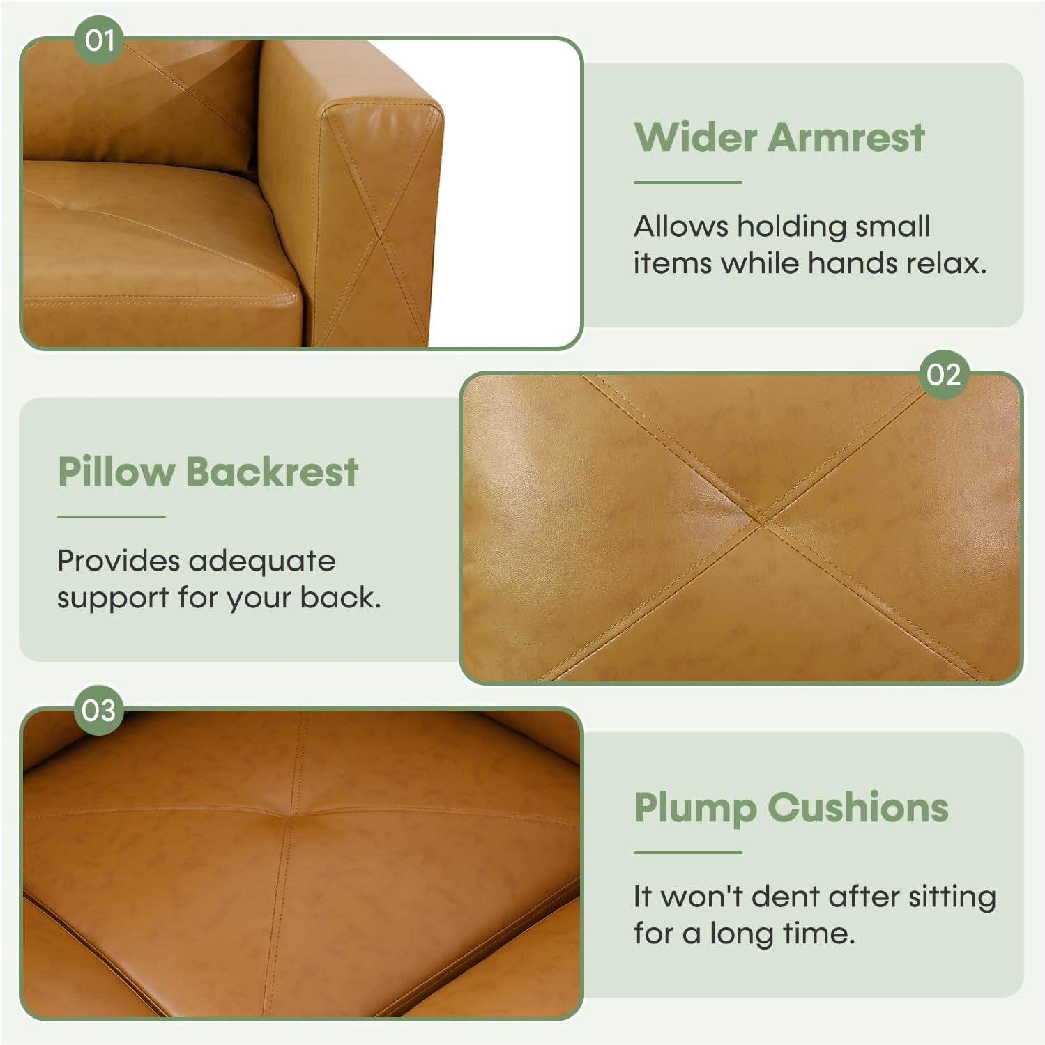 Leather Sectional Sofa Couch,L-Shape Sofa Sectional Couch Set - Loft&Timber