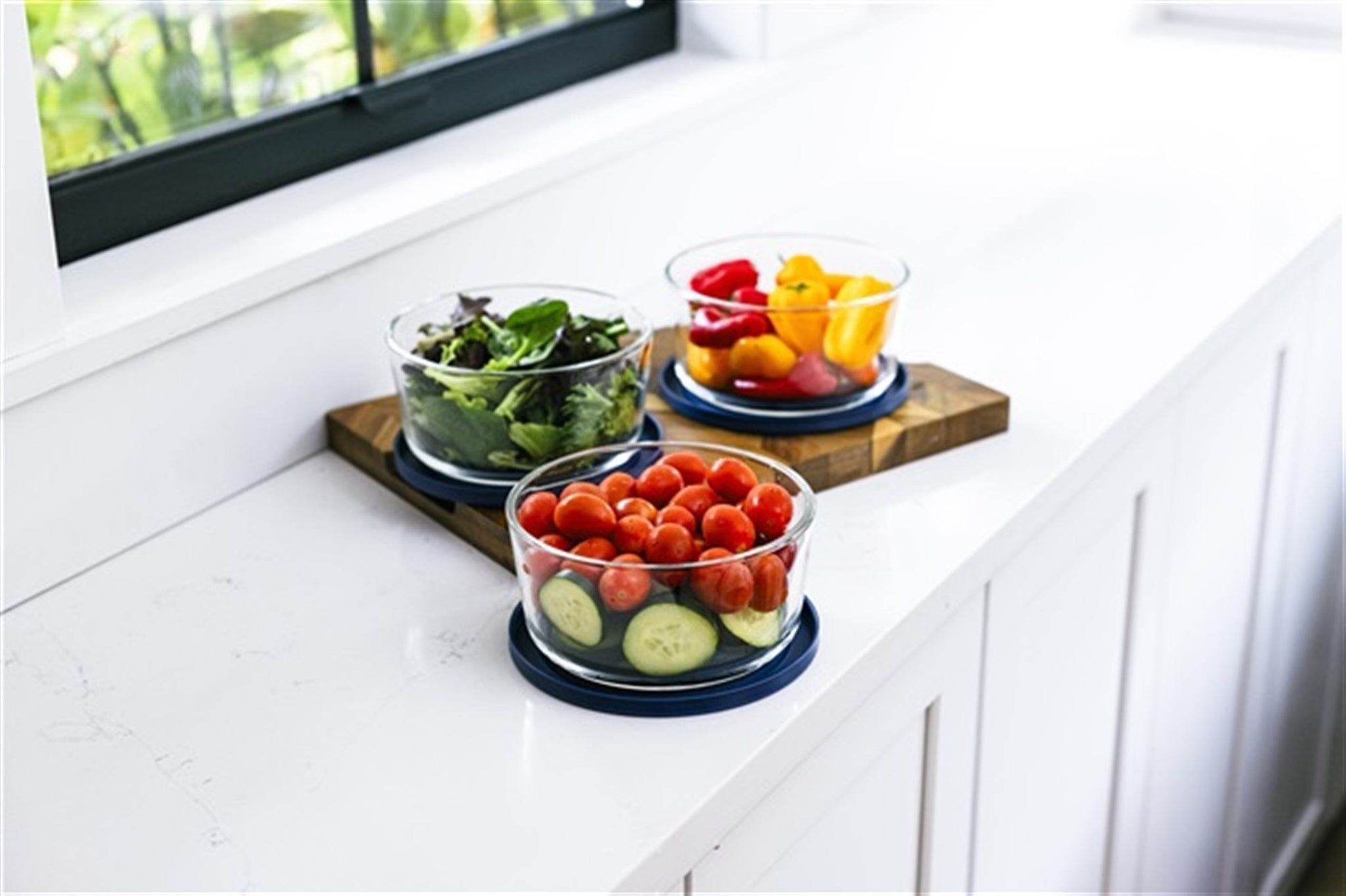 Glass Food Storage Containers - 12 Piece 4 Cup Set (6 Containers + 6 Lids) BPA-Free Lids - Loft&Timber