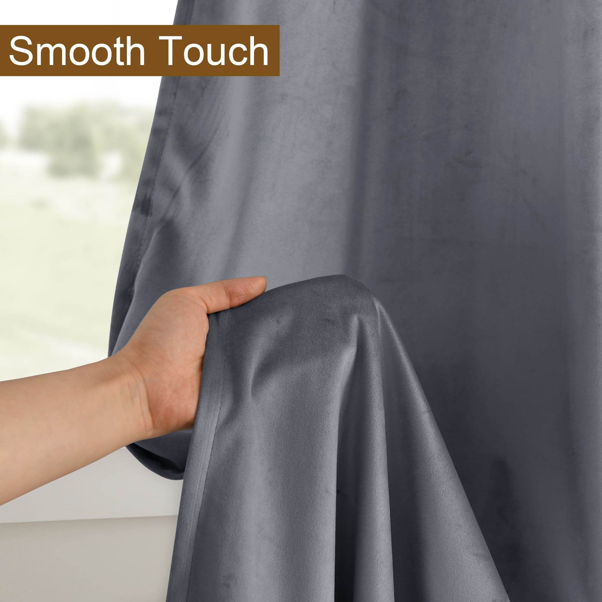 DWCN Velvet Blackout Curtains with Tiebacks, Set of 2 Panels - Loft&Timber