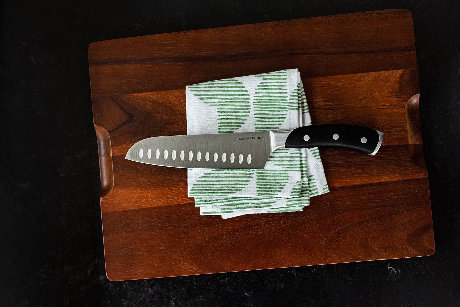 Elite 7 inch Santoku Knife - Black - Loft&Timber