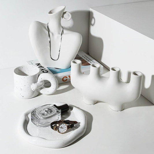 Ceramic Simple White Vase Nordic Home Decoration - Loft&Timber