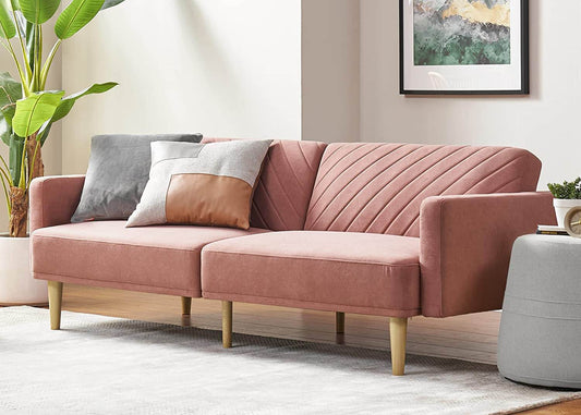 Chloe Futon Sofa Bed with Tapered Legs - Loft&Timber