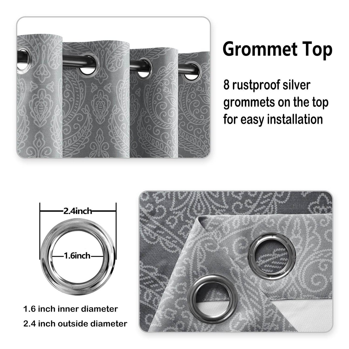 4pcs/SET Curtains - 2pcs Ombre Blackout Curtains And 2pcs Semi Sheer Curtains - Loft&Timber