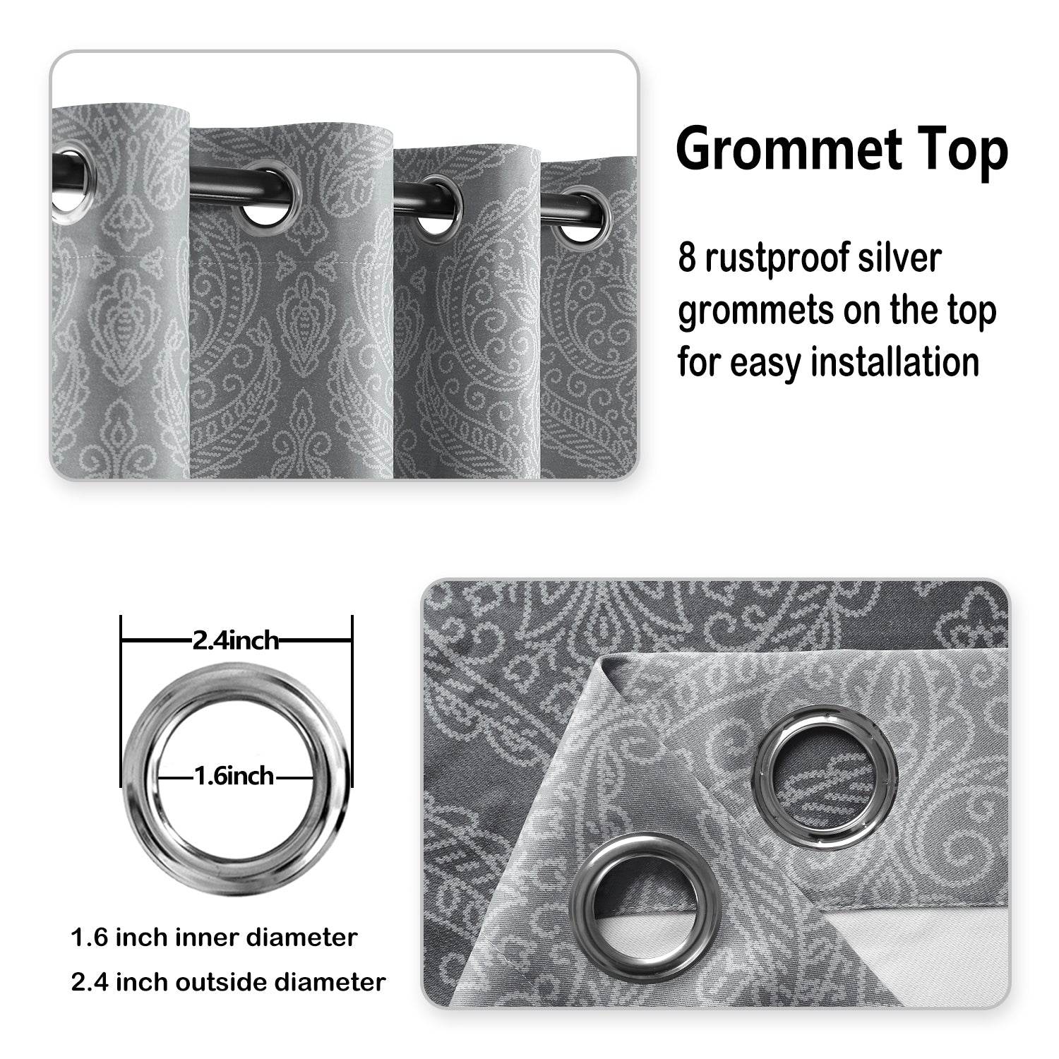 4pcs/SET Curtains - 2pcs Ombre Blackout Curtains And 2pcs Semi Sheer Curtains - Loft&Timber
