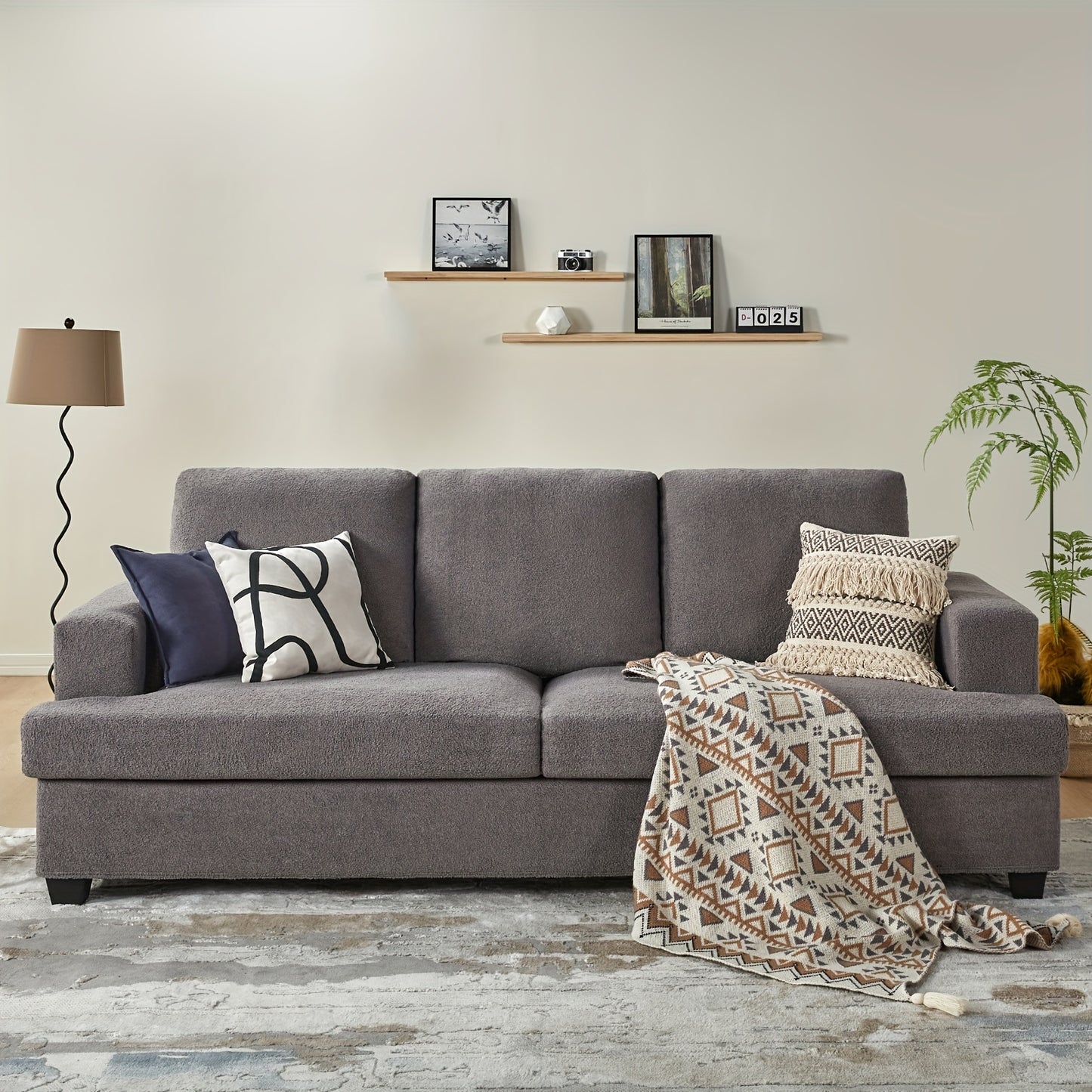 97" Modern Sofa, 3 Seater Comfy Couch Sofa- Extra Deep Seated Oversized Sofa - Loft&Timber