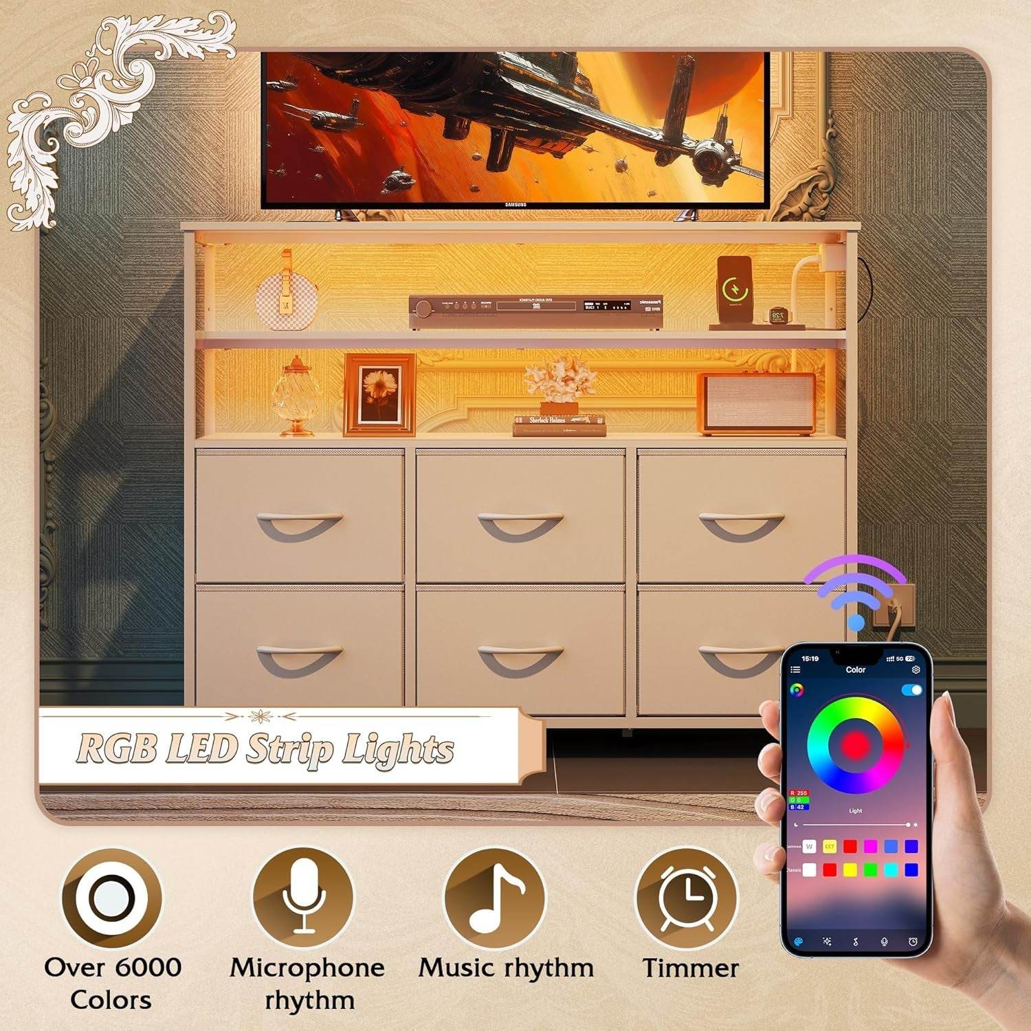 Led Dresser TV Stand - Loft&Timber