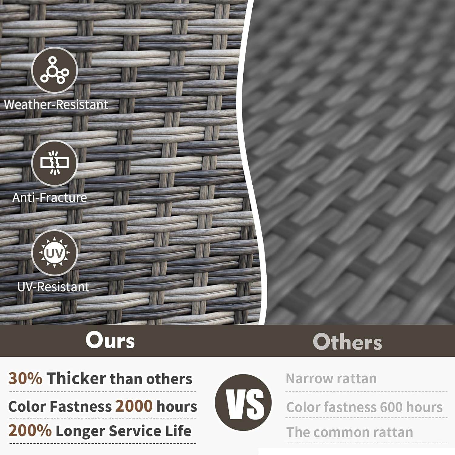 Outdoor Rattan Patio Furniture Set with Swivel Rockers - Loft&Timber