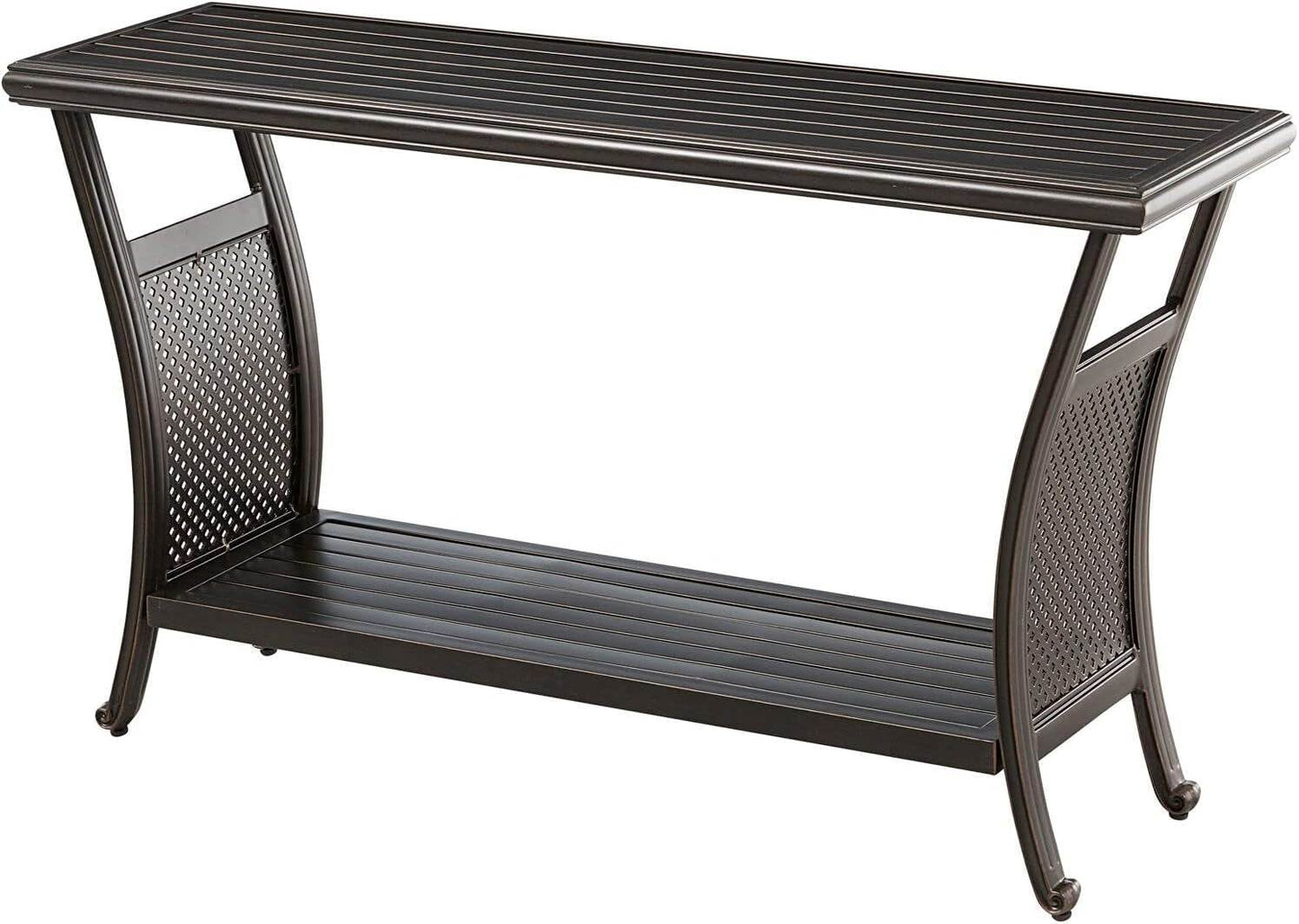 Elegant 50 Inch Outdoor Console Table with Shelves - Loft&Timber