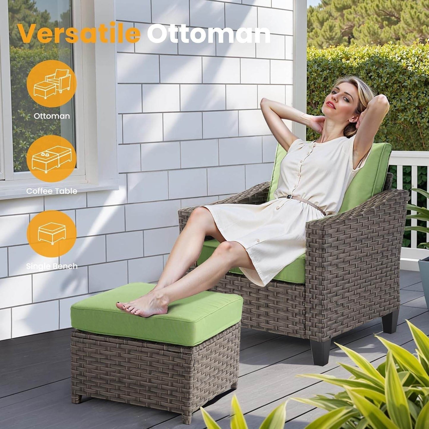 10 Piece Outdoor Patio Furniture Set with Fire Pit - Loft&Timber