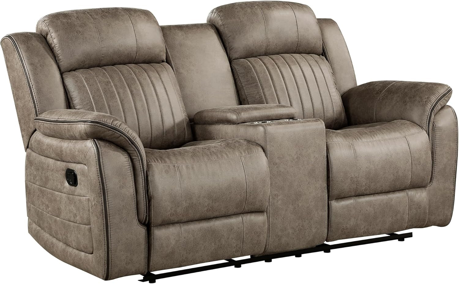 Modern Recliner Living Room Set, Sandy Brown Microfiber Upholstery, 3-Piece Set (Reclining Chair, Loveseat, Sofa), 83.5"L X 38"W X 41"H-4