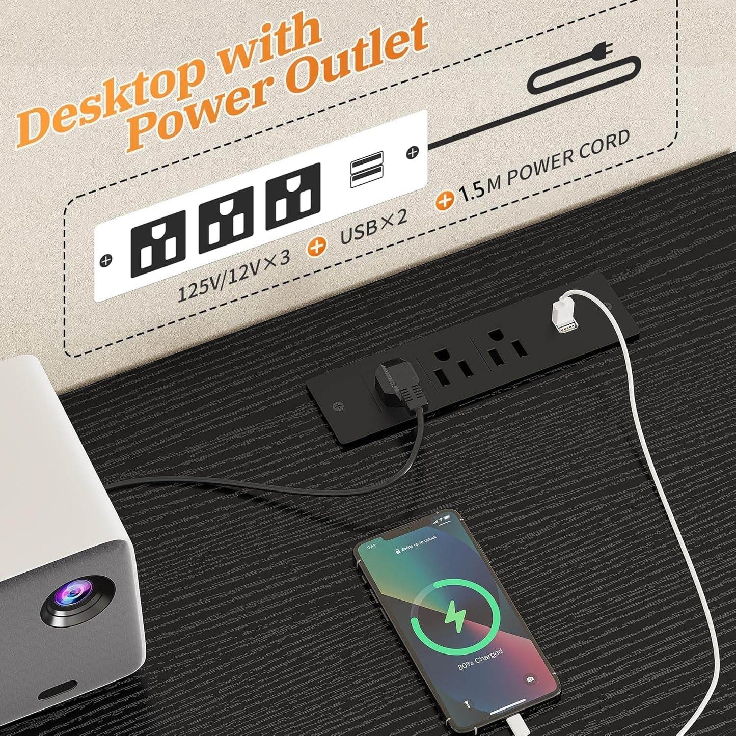 TV Stand Dresser 60''TV Stand with Charging Station, 51.1''W*11.8''D*34.8''H - Loft&Timber