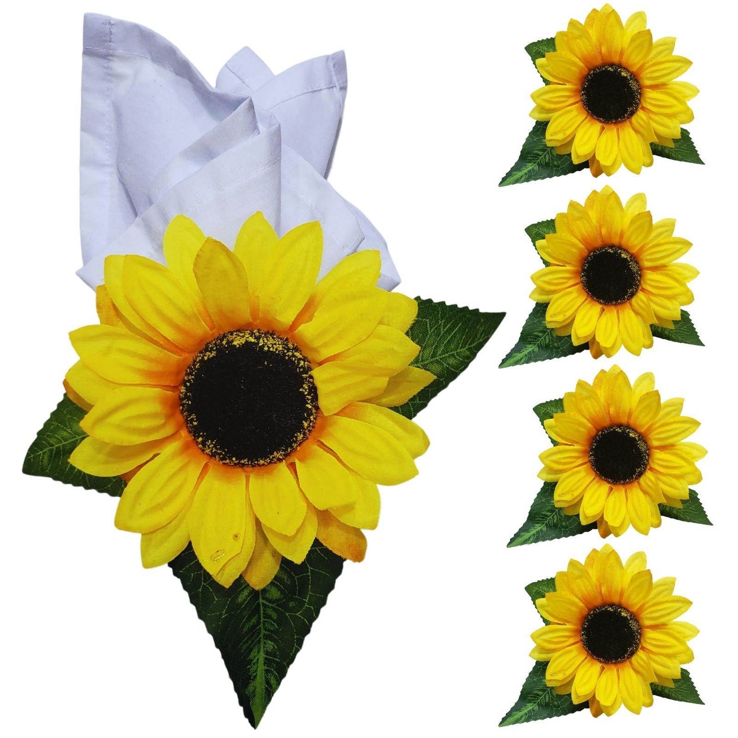 Maison Charlo | Set of 4 Sunflower Napkin Rings - Loft&Timber