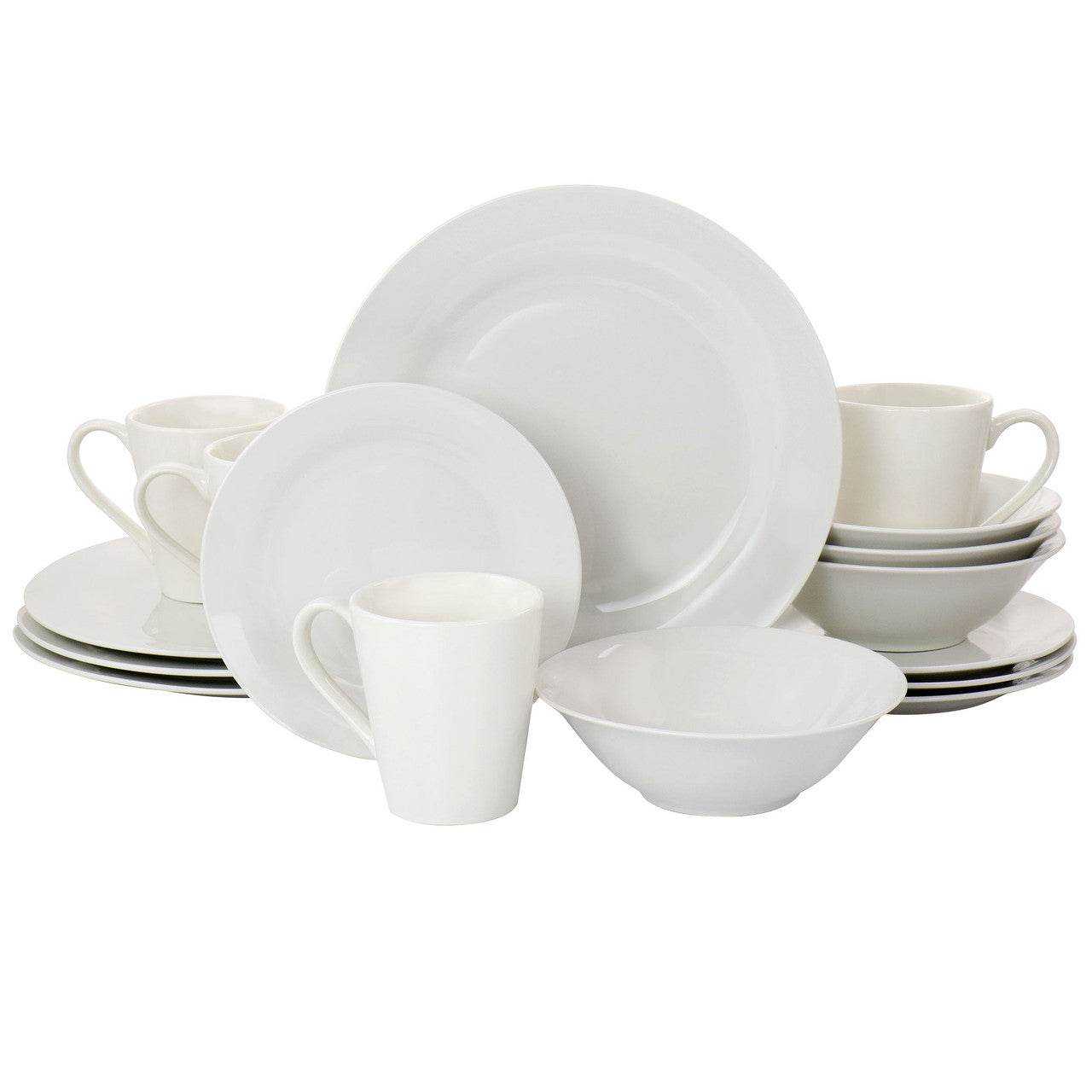 Gibson Home 16 Piece Bedford Lane Fine Ceramic Dinnerware Set in Off White - Loft&Timber
