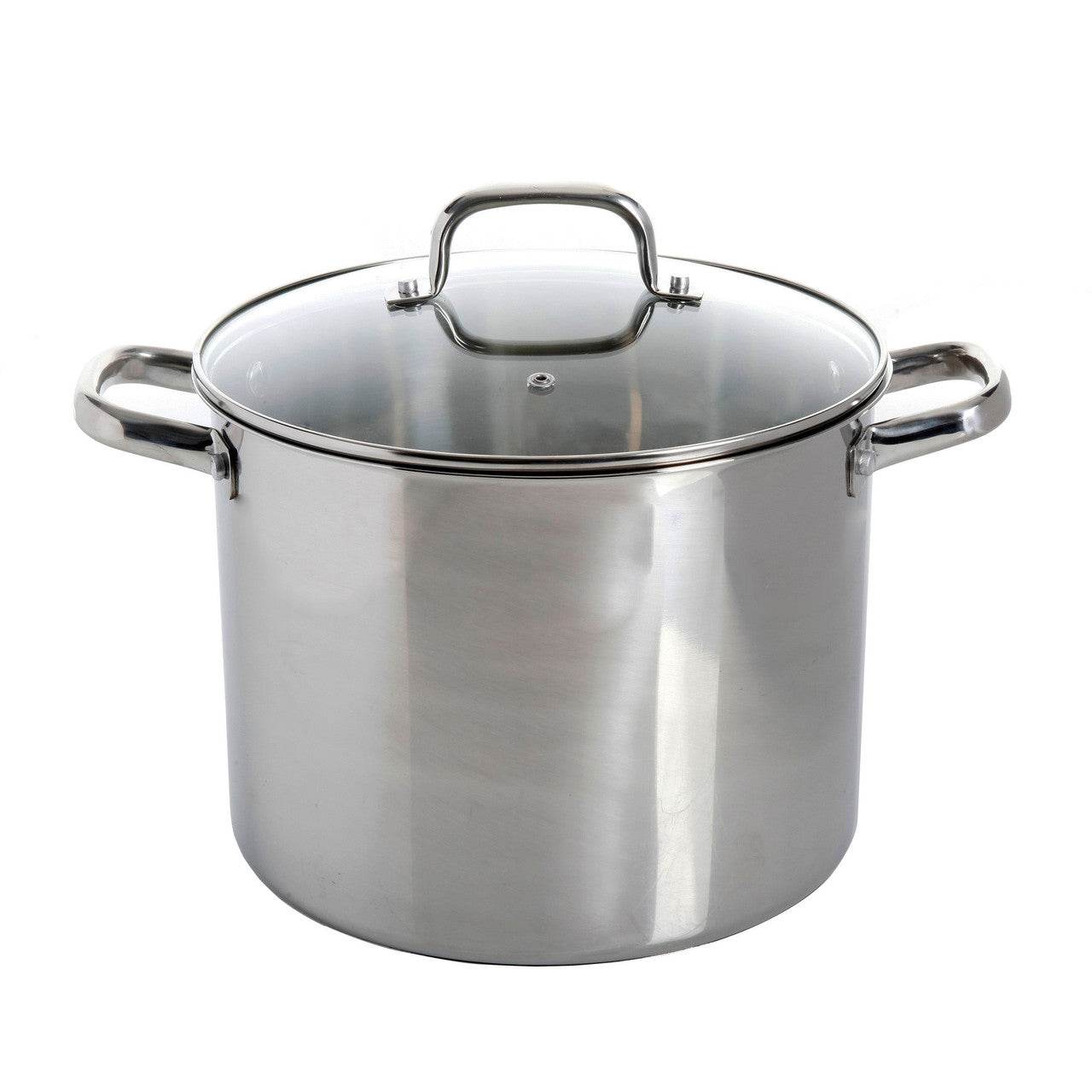Oster Adenmore 12 Quart Stainless Steel Stock Pot With Tempered Glass Lid - Loft&Timber