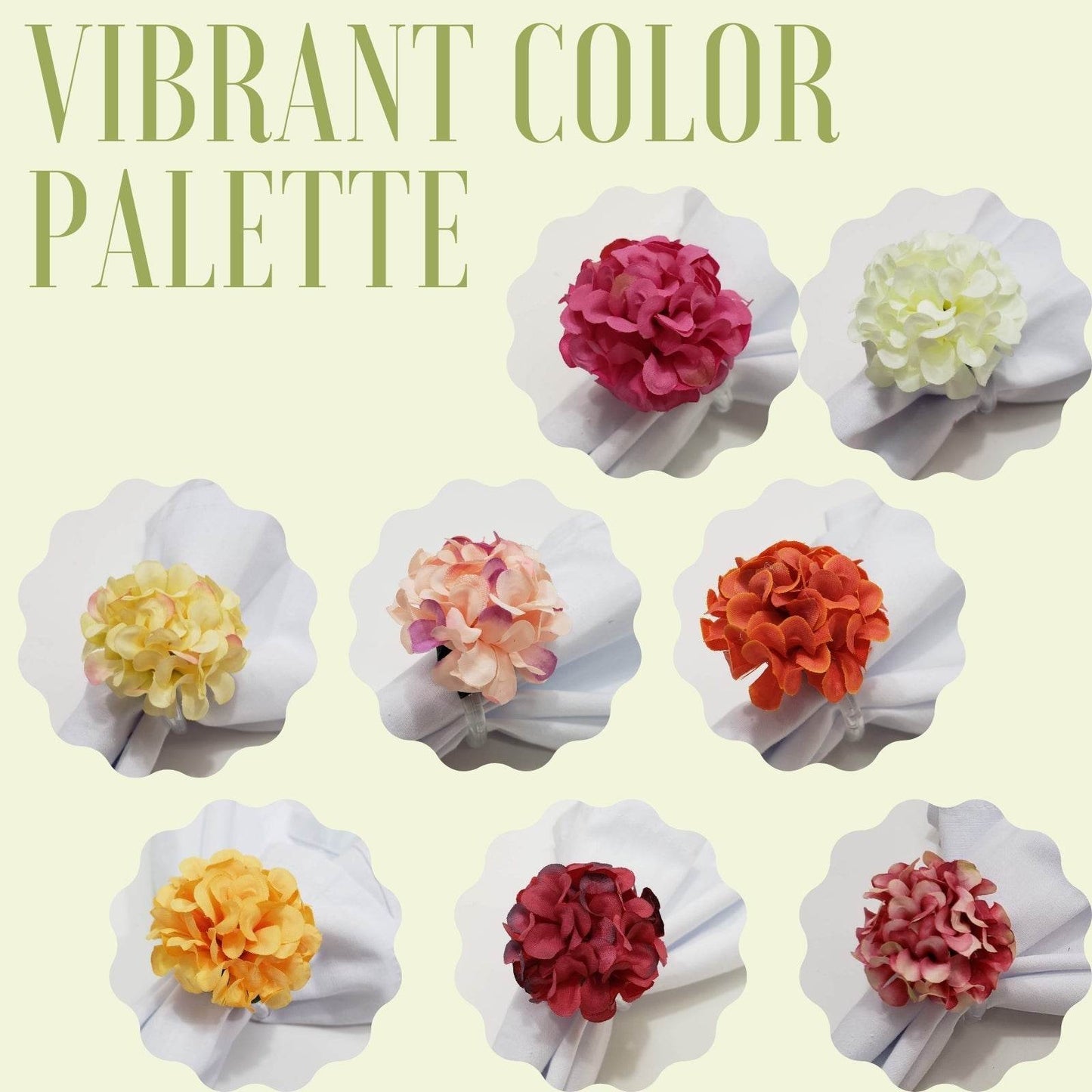 Charlo's Set of 4 Red Flower Chrysanthemum Charm Napkin Rings for dining table decor - Loft&Timber