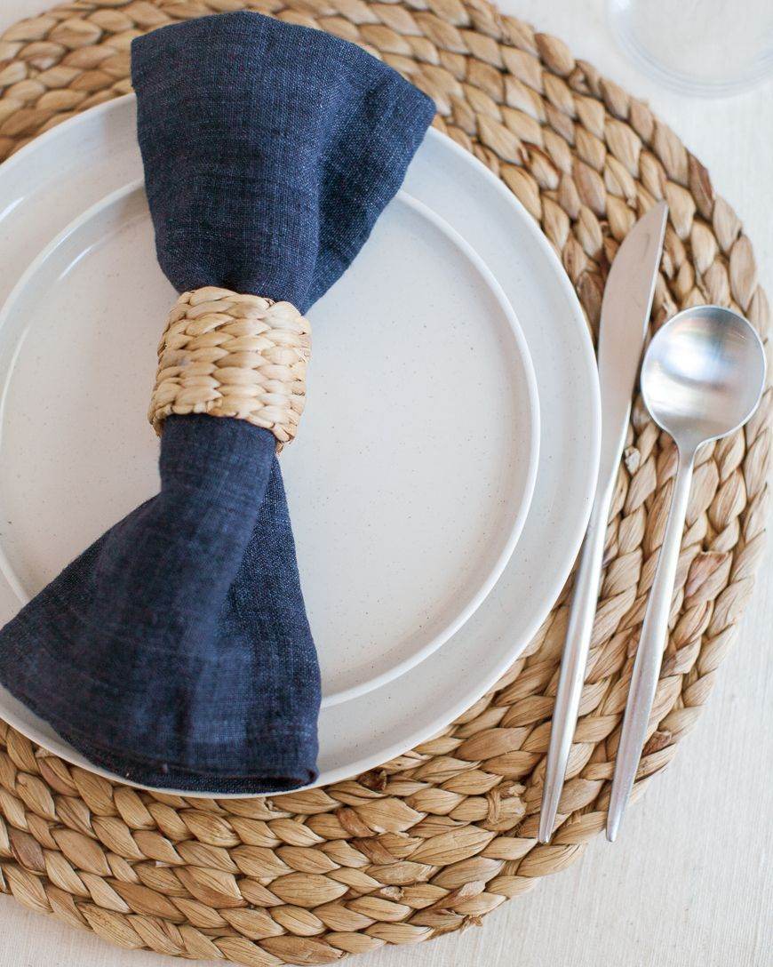 Stone Washed Linen Hemmed Dinner Napkins - Loft&Timber