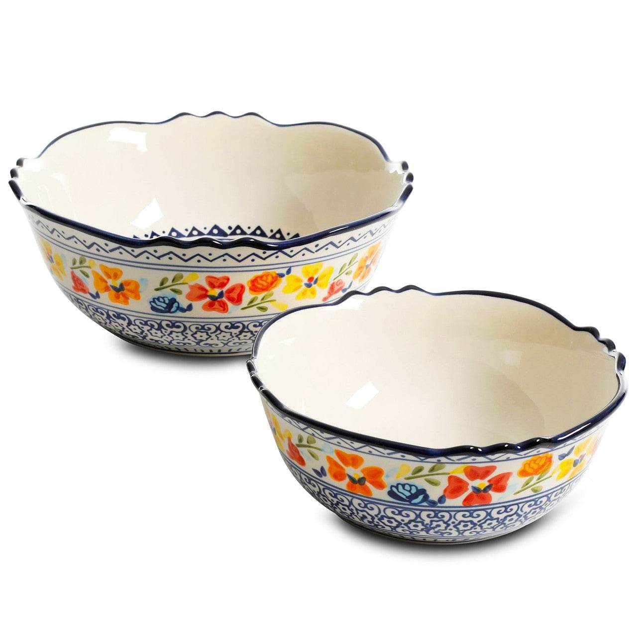 Gibson Home Luxembourg 2 Piece Stoneware Bowl Set - Loft&Timber