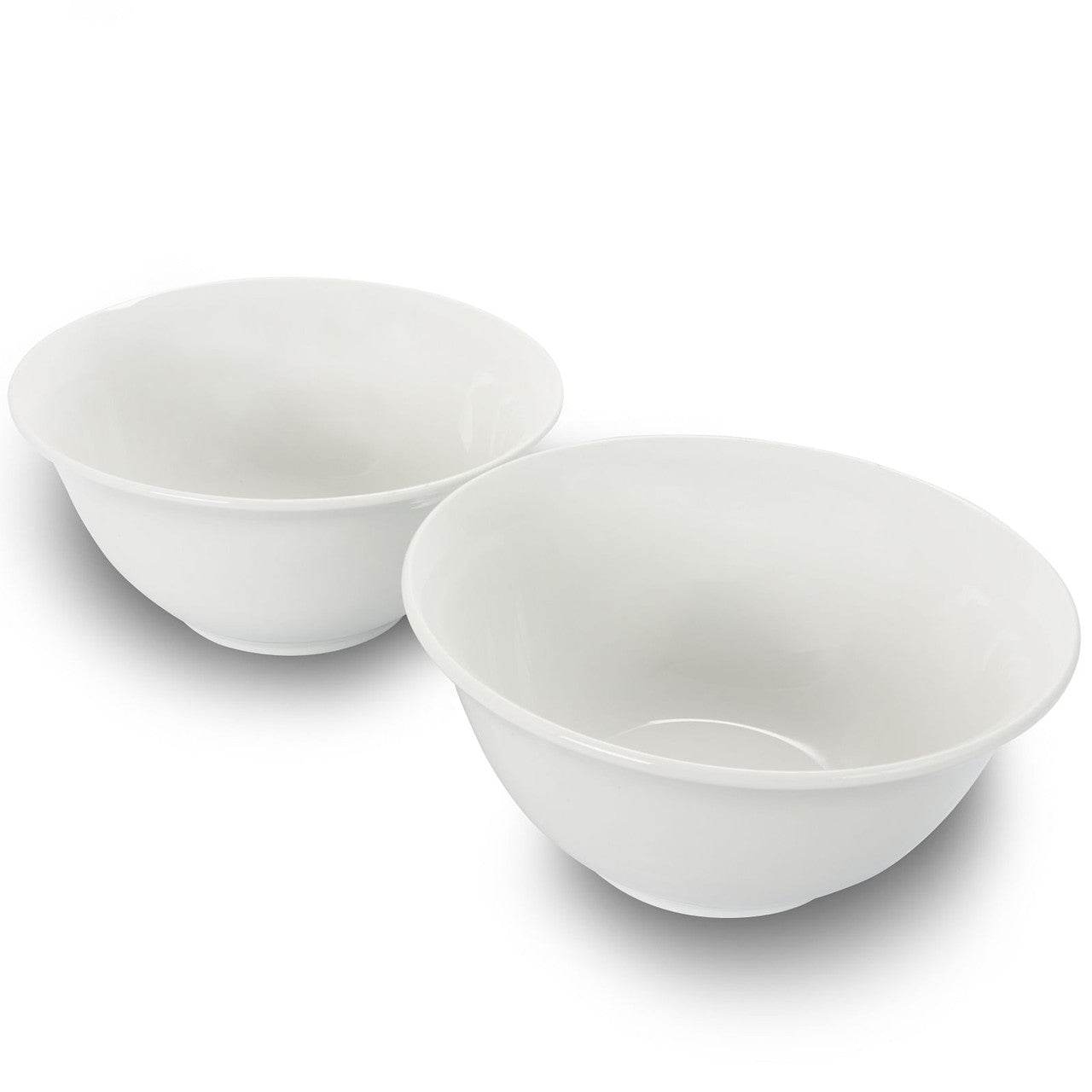 Gibson Home 2 Piece 7.5 Inch Ceramic All-Purpose Round Bowl Set in White - Loft&Timber