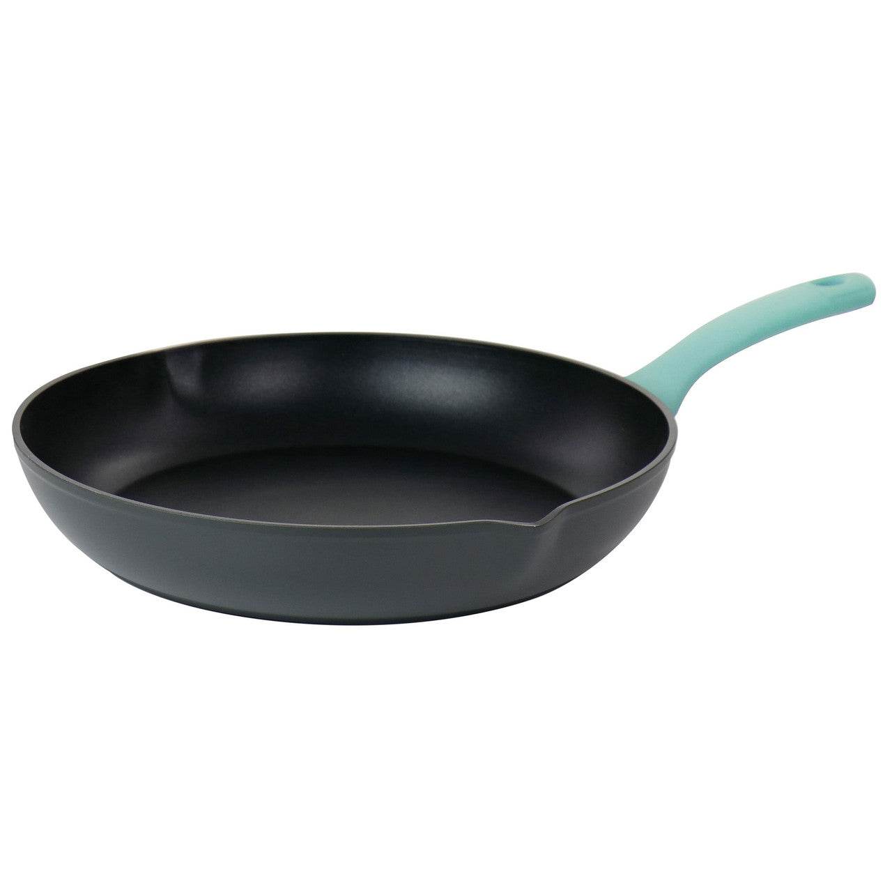 Oster Rigby 9.5 Inch Aluminum Nonstick Frying Pan in Blue with Pouring Spouts - Loft&Timber
