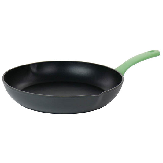 Oster Rigby 9.5 Inch Aluminum Nonstick Frying Pan in Green with Pouring Spouts - Loft&Timber