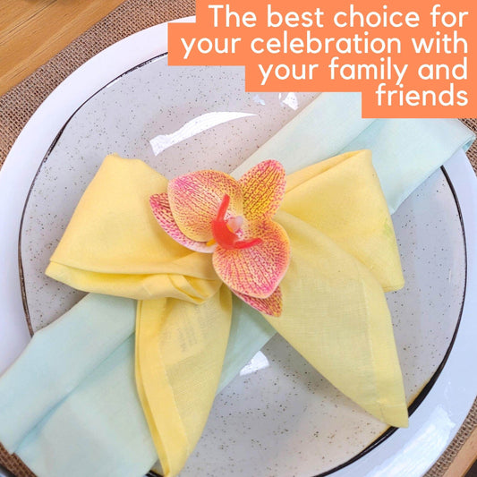 Maison Charlô | Set 6 Yellow Degrade Orchid Luxery Napkin Rings - Loft&Timber