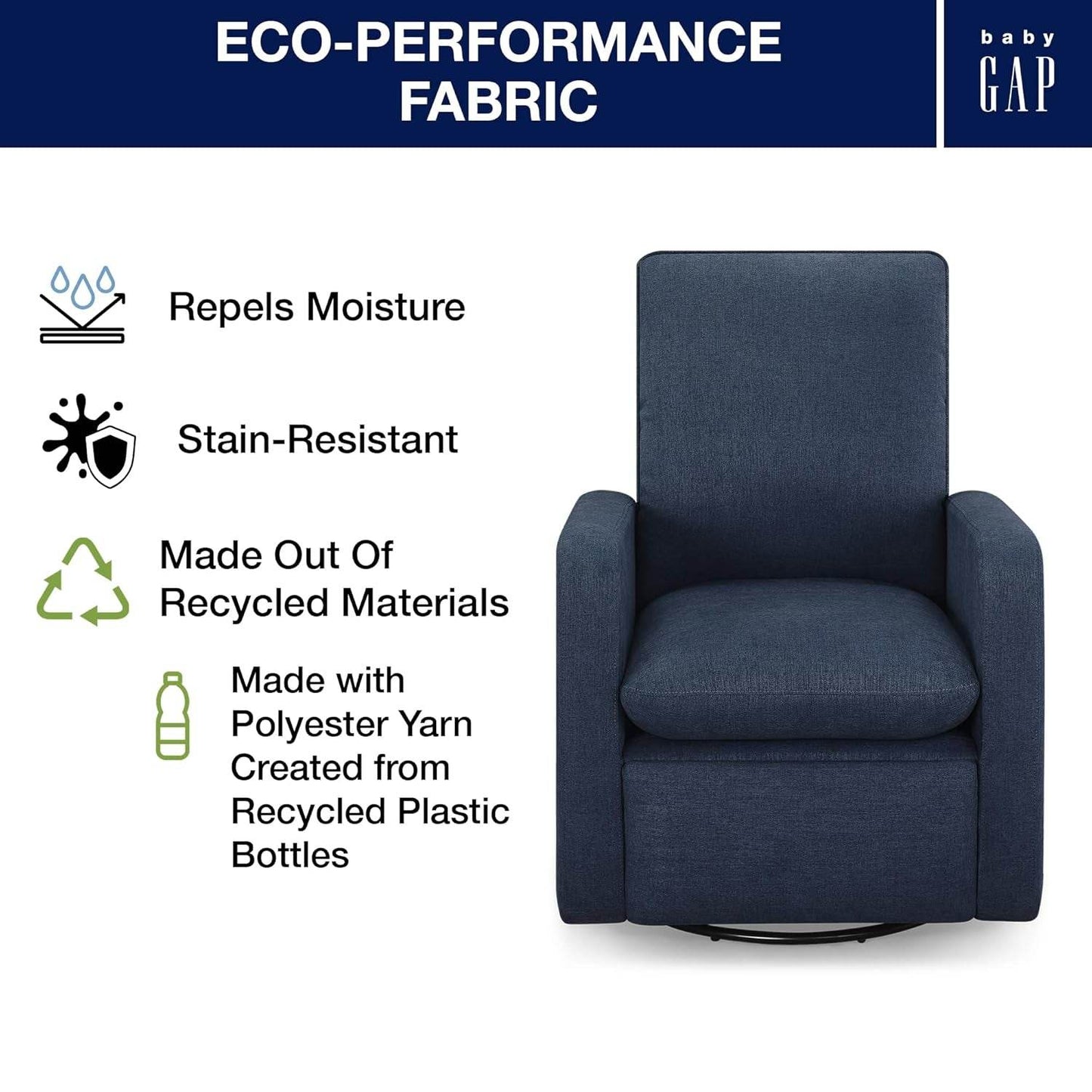GAP Babygap Cloud Recliner with Livesmart Evolve, Sailor - Loft&Timber