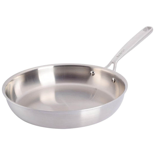 Babish 10 Inch Stainless Steel Tri-Ply Double Riveted Fry Pan in Silver - Loft&Timber