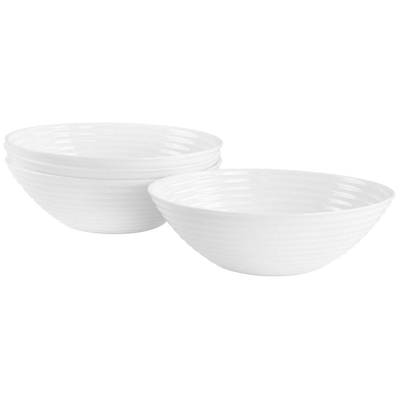 Gibson Ultra Patio 4 Piece Tempered Opal Glass Cereal Bowl Set in White - Loft&Timber