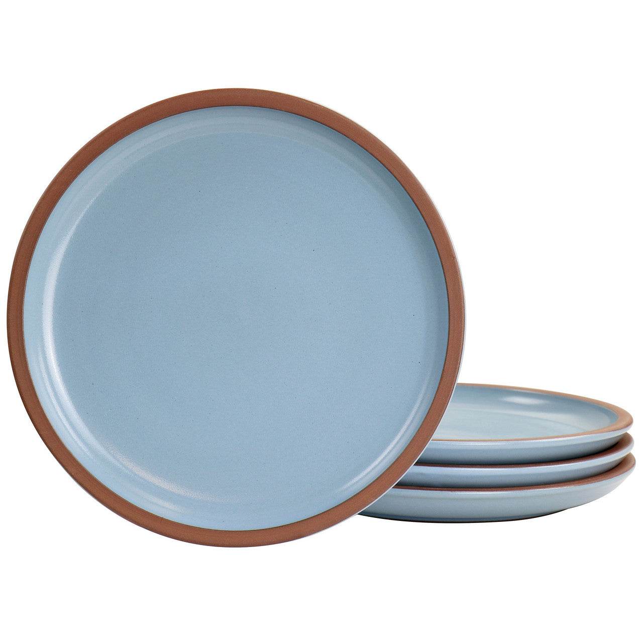 Gibson Elite Dumont 4 Piece Terracotta 10.8in Dinner Plate Set in Light Blue - Loft&Timber