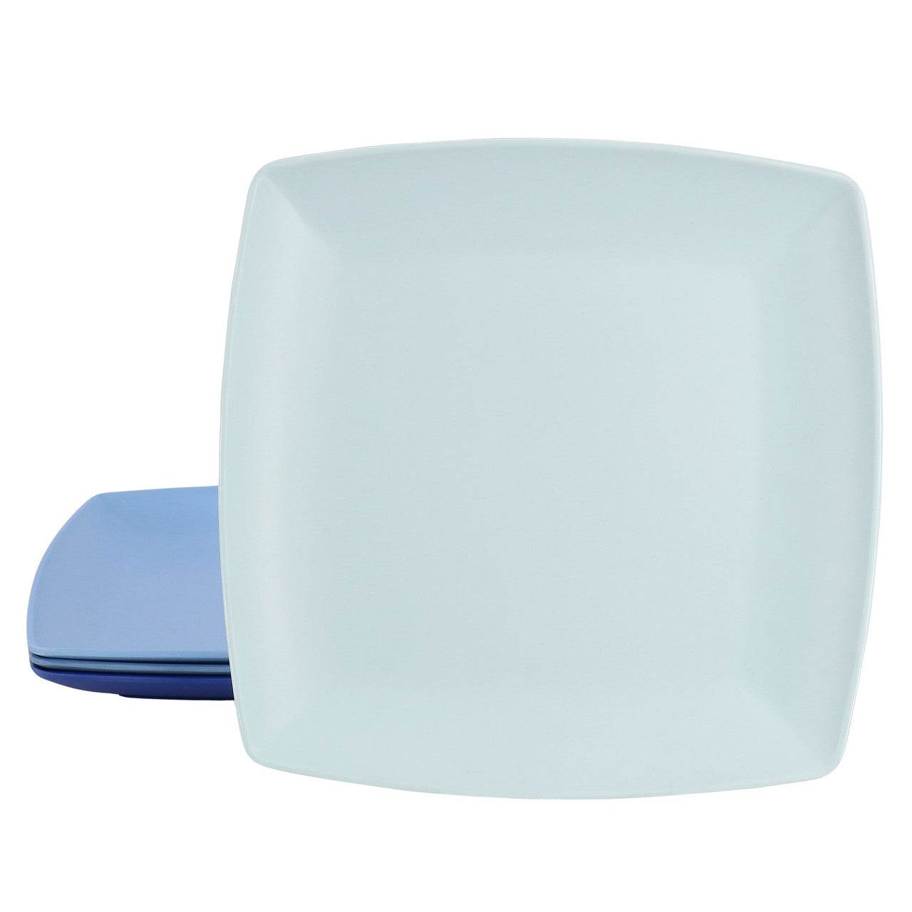 Gibson Home Grayson 4 Piece 10.5 Inch Square Melamine Dinner Plate Set - Loft&Timber