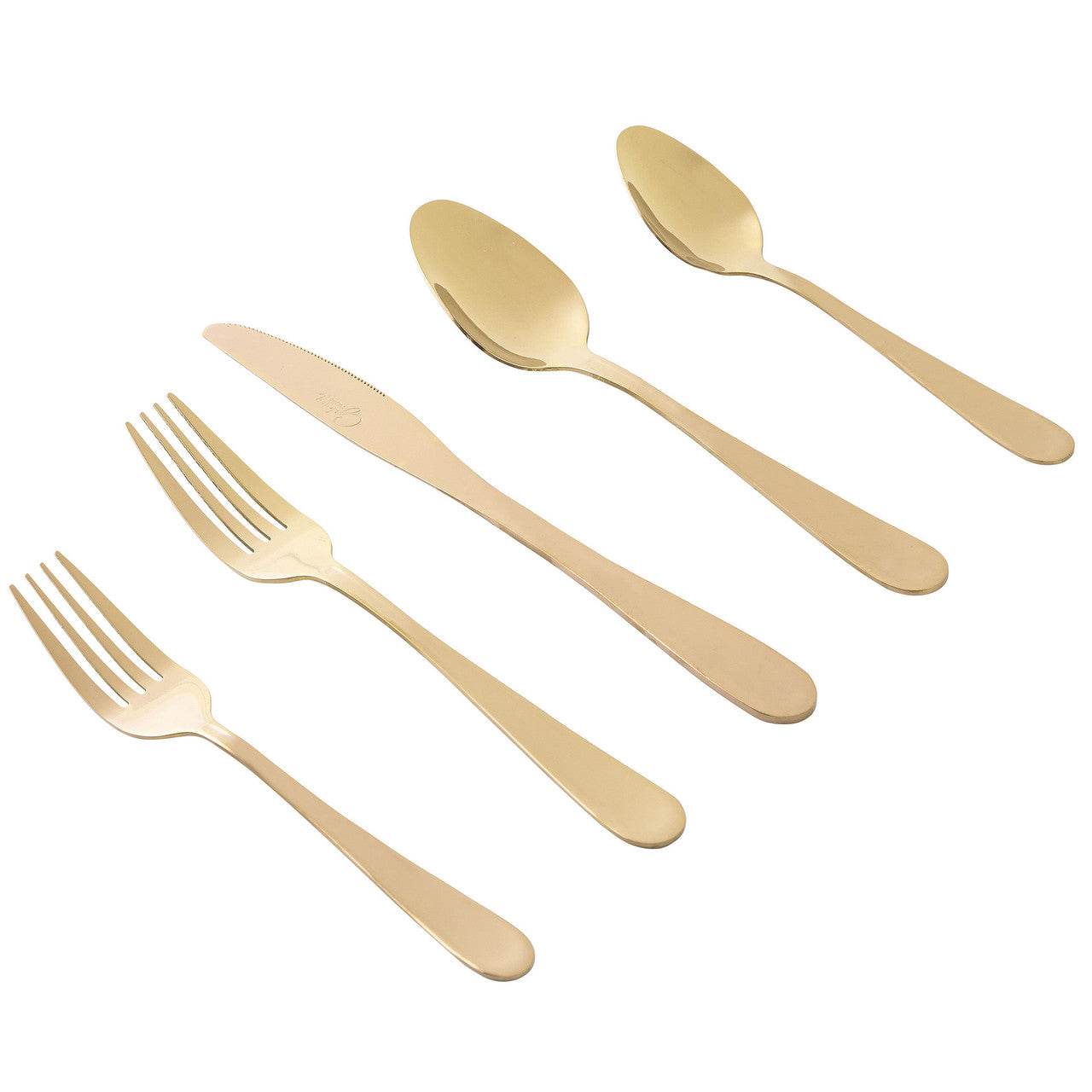 Gibson Home Stravidia 20 Piece Flatware set in Gold Stainless Steel - Loft&Timber