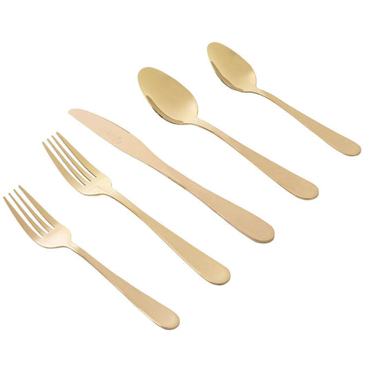 Gibson Home Stravidia 20 Piece Flatware set in Gold Stainless Steel - Loft&Timber