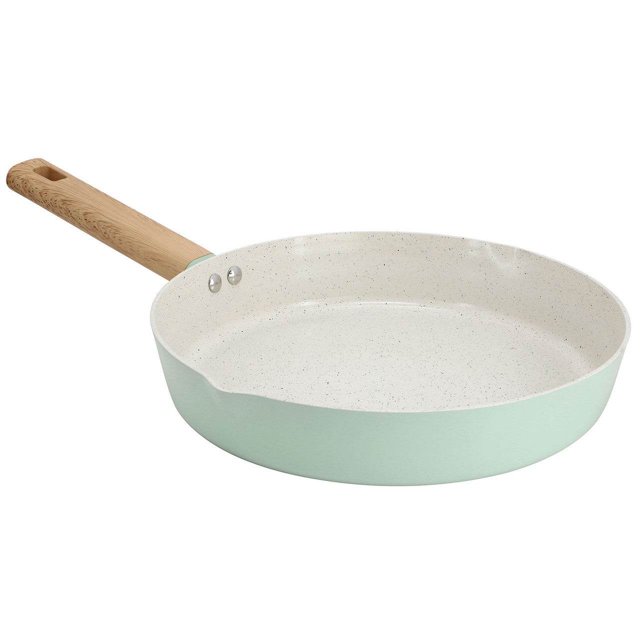 Gibson Home Marbleton Ceramic Nonstick Alumium 11 Inch Frying Pan in Mint - Loft&Timber