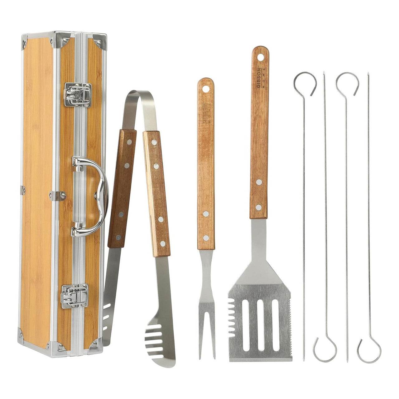 Gibson Home Barbecue Pro 8 Piece Stainless Steel Barbecue Tool Set with Carry Box - Loft&Timber