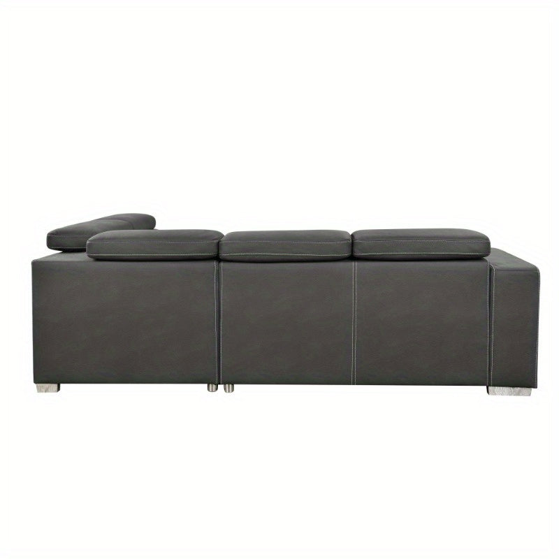 99.5" Modern 2 in 1 Convertible Sofa Bed with Pull-Out Bed and Chaise - Loft&Timber