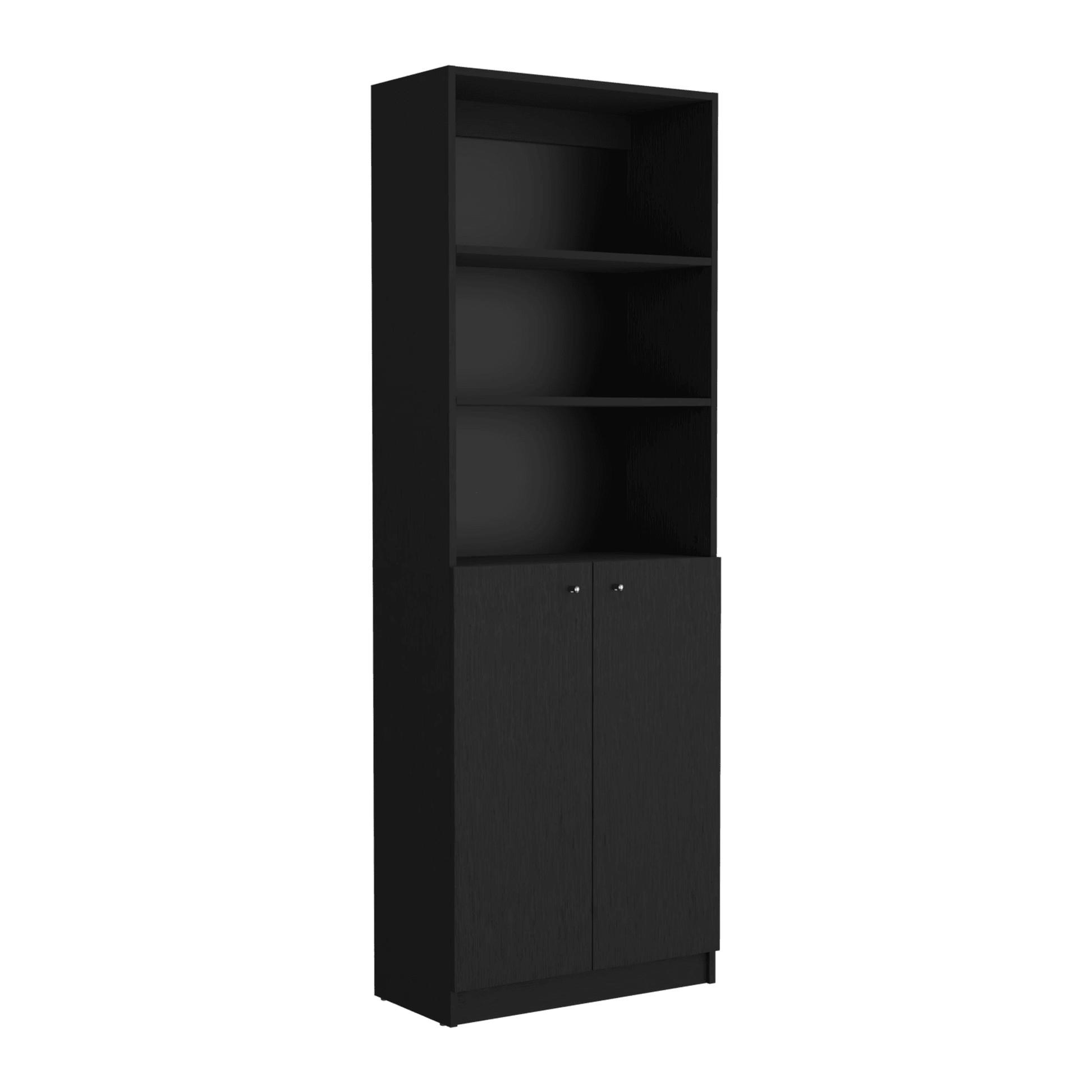 Home 2-Door Bookcase With Open Shelves-1