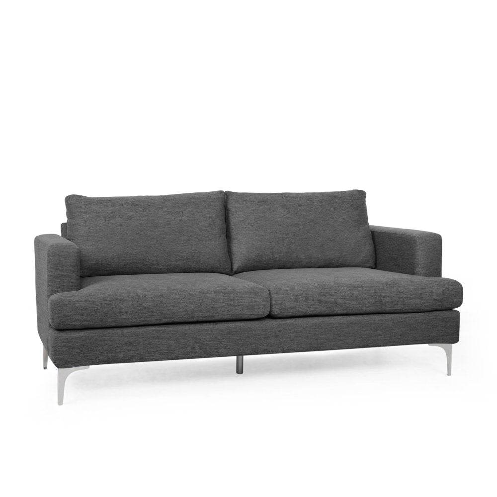 Charcoal and Silver 3 Seater Sofa - Loft&Timber