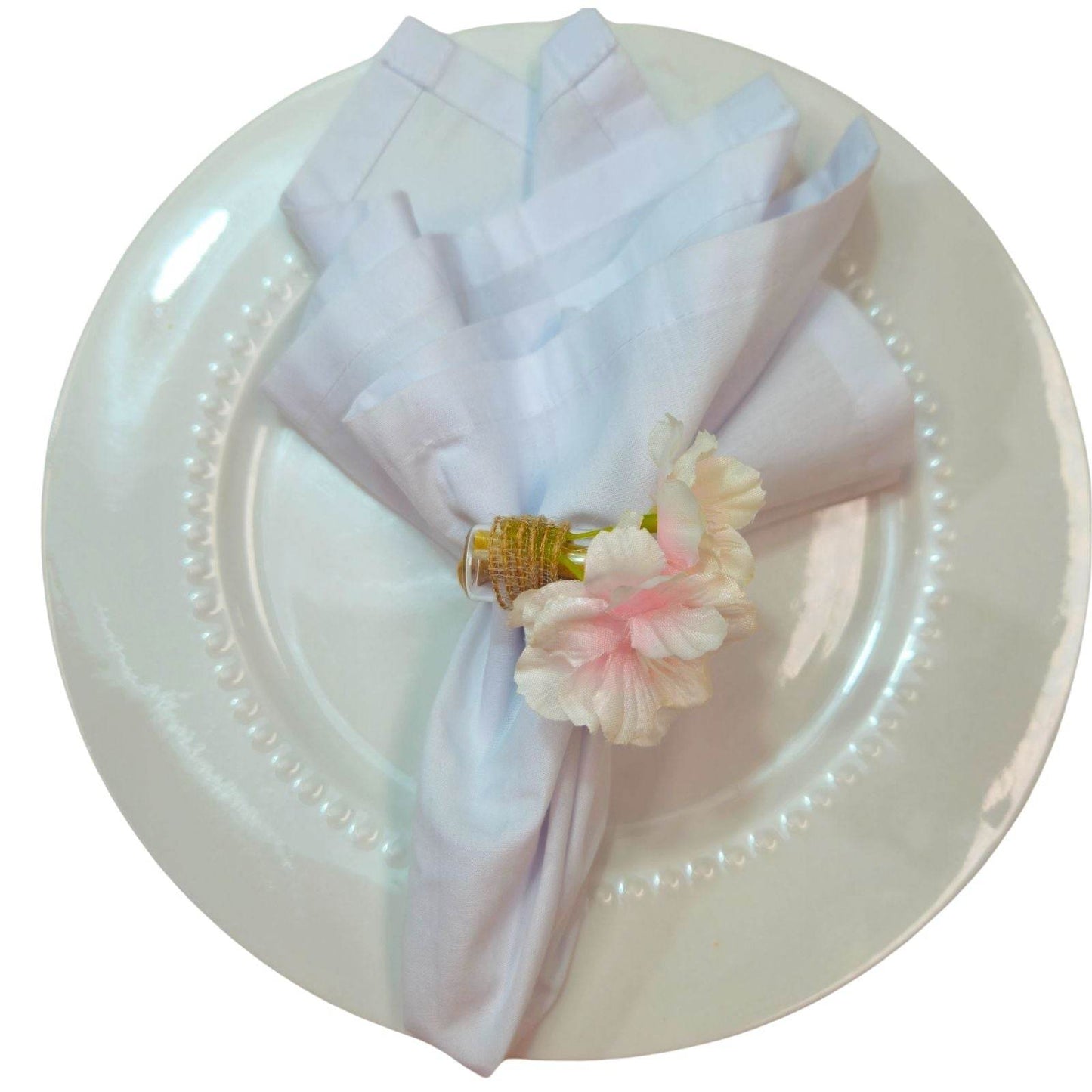 Charlo's Pink Cherry Blossom Message Napkin Rings Good Vibes Funny for Party Wedding Dinner Table Decor - Loft&Timber