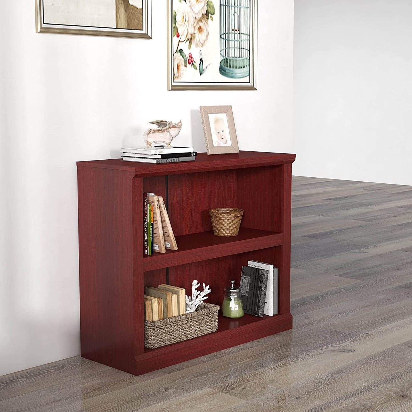 Cherry Wood Bookcase with Adjustable Shelves - Loft&Timber