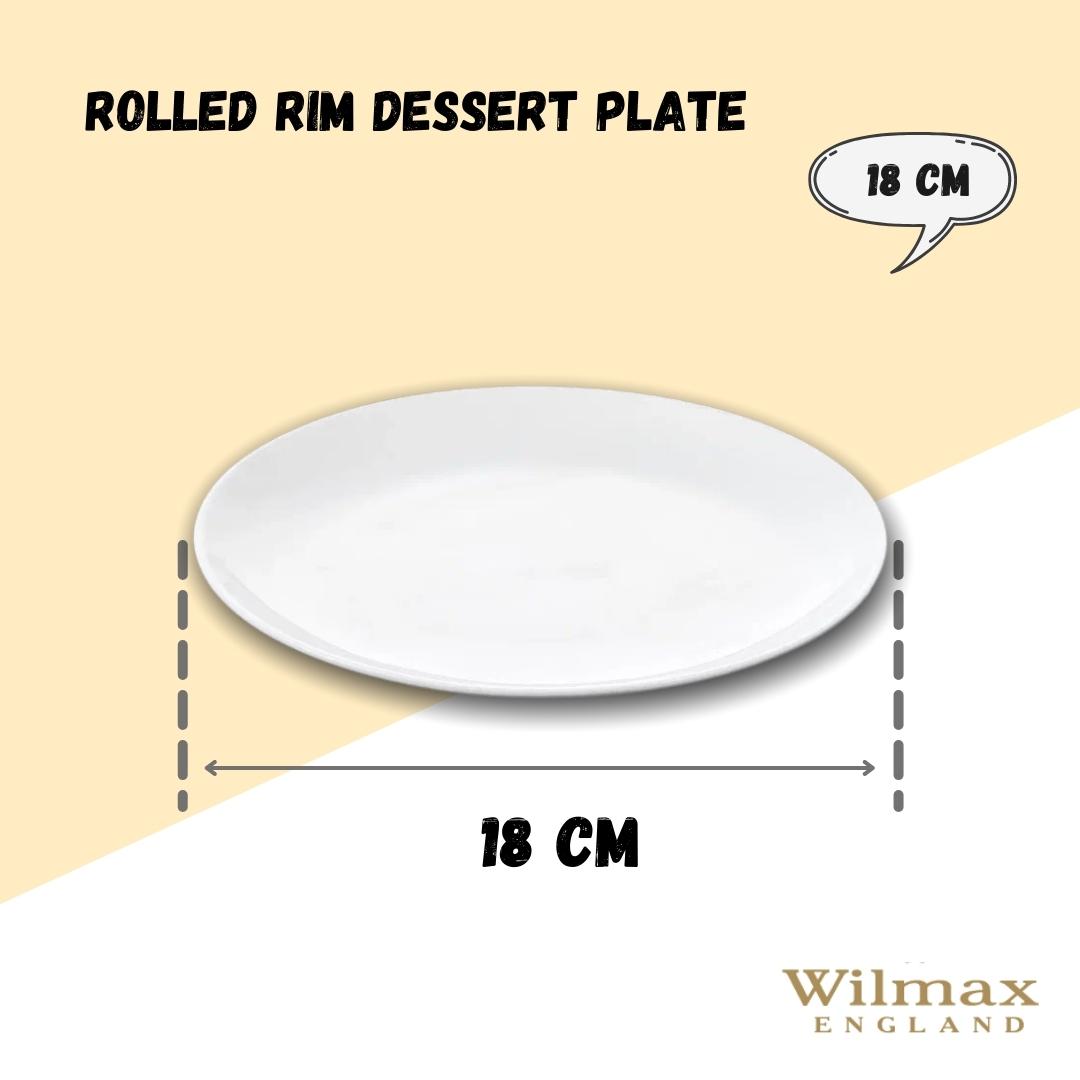 Professional Rolled Rim White Dessert Plate 7" inch | 18 Cm - Loft&Timber
